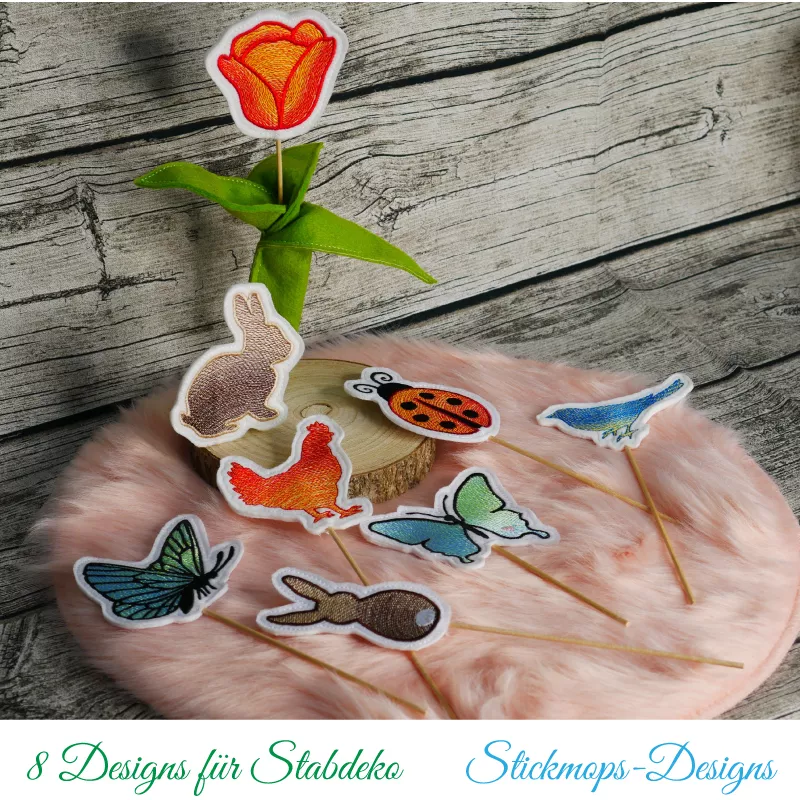 Stickdatei Set ITH Frühlings-Stabdesigns Stickdatei Set ITH Frühlings-Stabdesigns