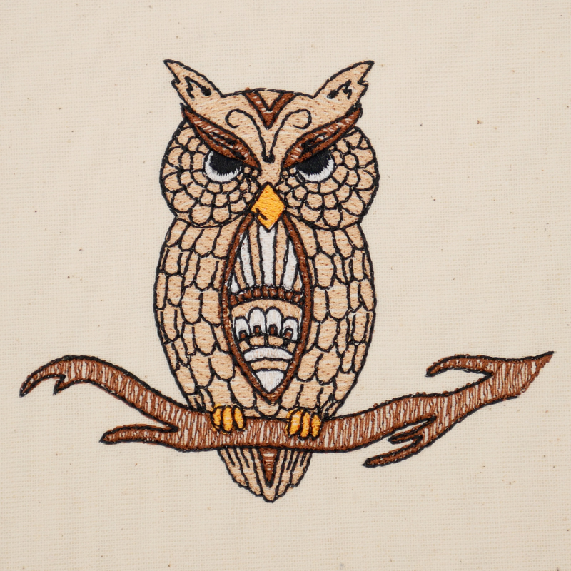 Stickdatei Set Magic Owl Eule auf Ast sitzend Stickdatei Set Magic Owl Eule auf Ast sitzend