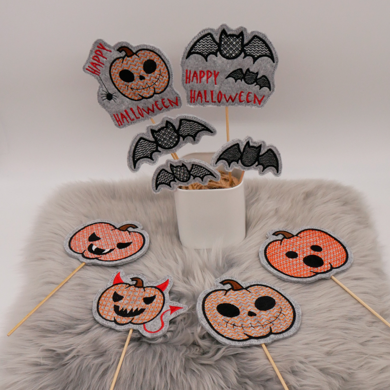 Stickdatei Set Halloween Stabdeko 10x10