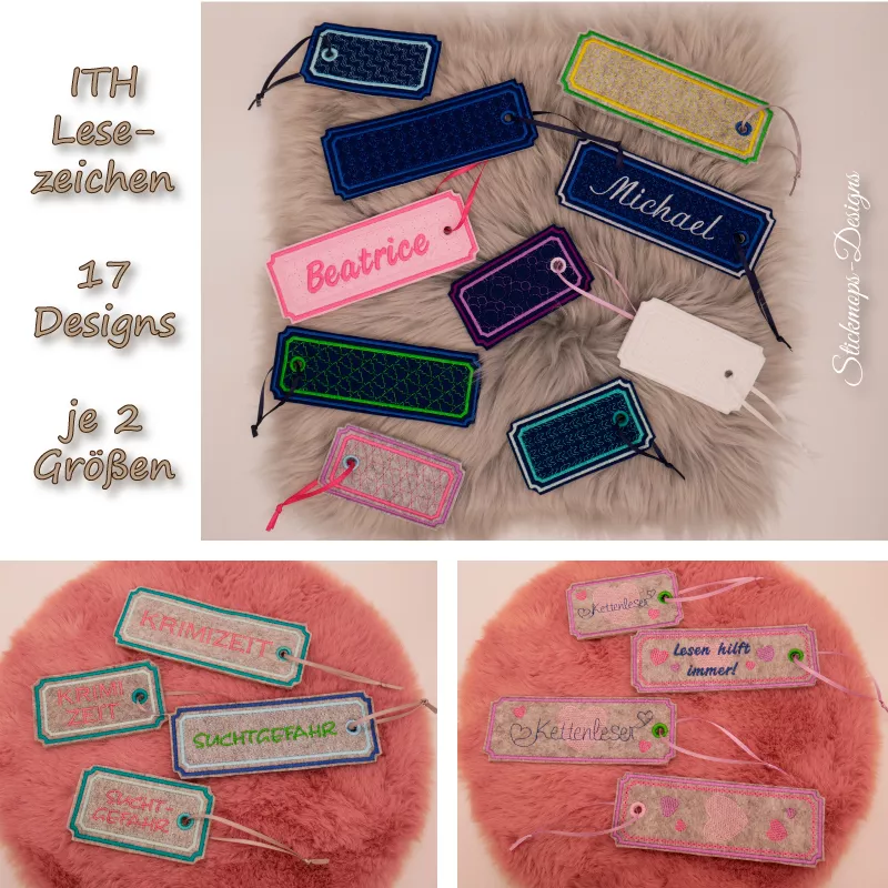 (Osterkalender-Türchen 6B) Stickdatei Set ITH Lesezeichen mit verschiedenen Füllmustern in 2 Größen (Osterkalender-Türchen 6B) Stickdatei Set ITH Lesezeichen mit verschiedenen Füllmustern in 2 Größen