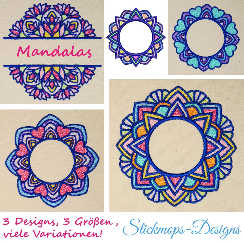 Stickdatei Set Mandalas + Split Mandala (div. Größen)