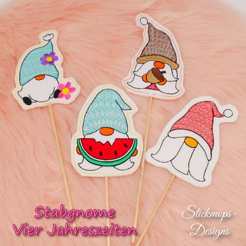 Stickdatei Set ITH Stabgnome 4 Jahreszeiten (10x10) Stickdatei Set ITH Stabgnome 4 Jahreszeiten (10x10)