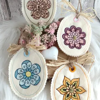Stickdatei Set ITH Osterei-Tasche mit Öse + Einzelmotive