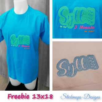 Freebie Stickdatei Sylt 2022 für Tshirts und Handtücher