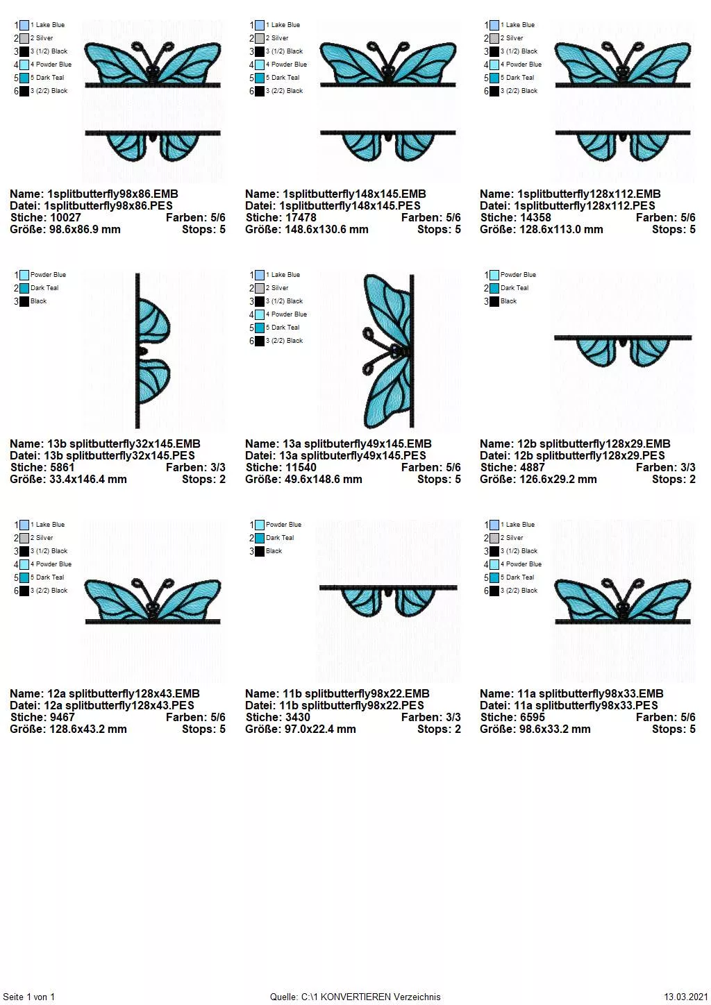 Stickdatei Split Butterfly 1