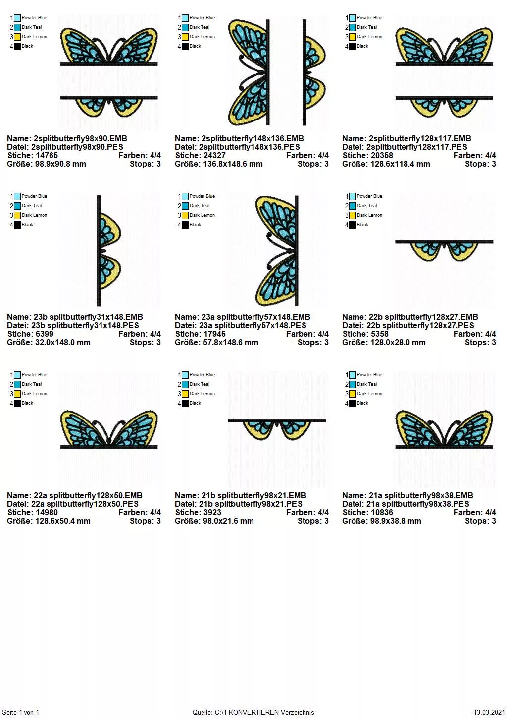 Stickdatei Split Butterfly 2