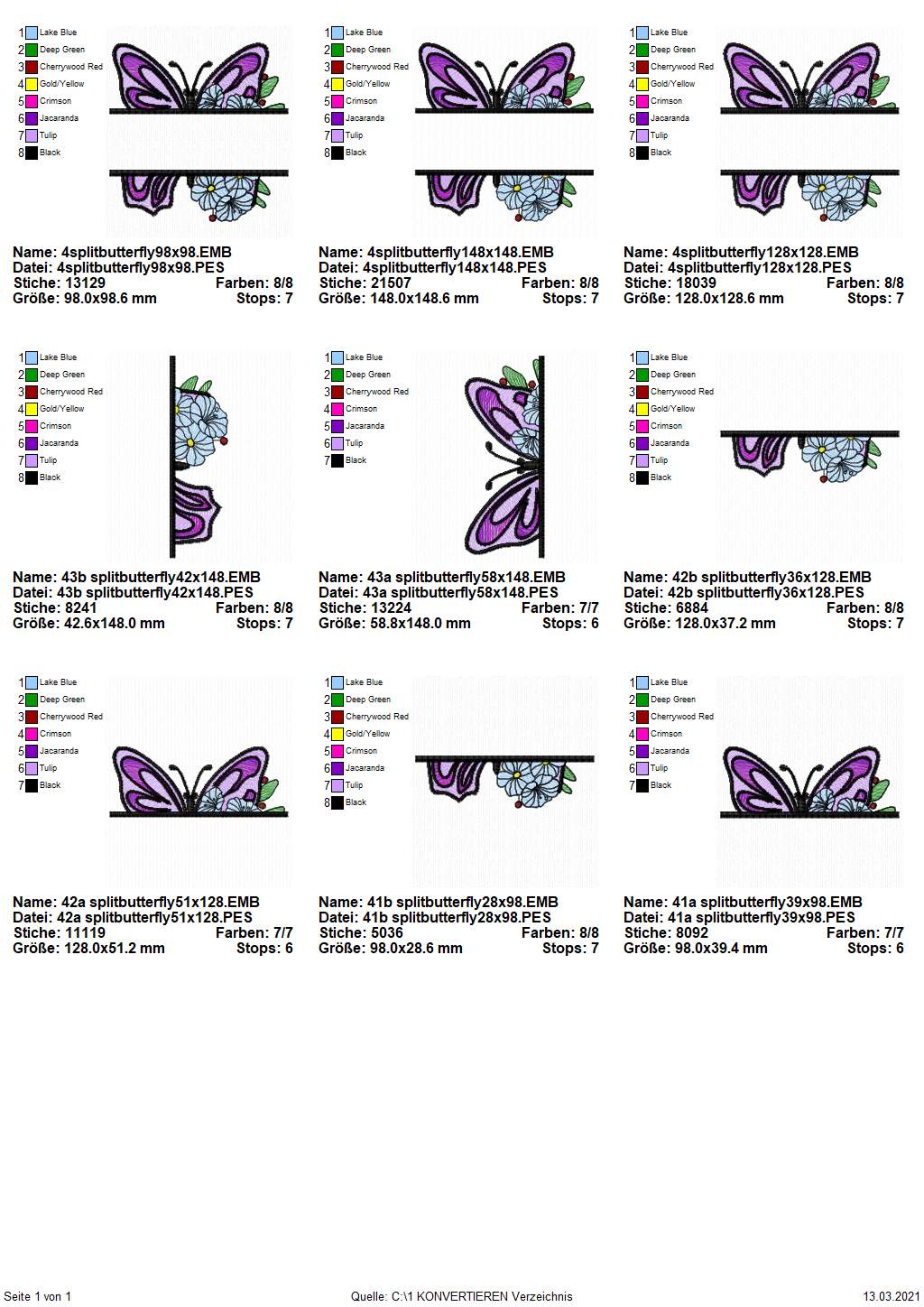 Stickdatei Split Butterfly 4
