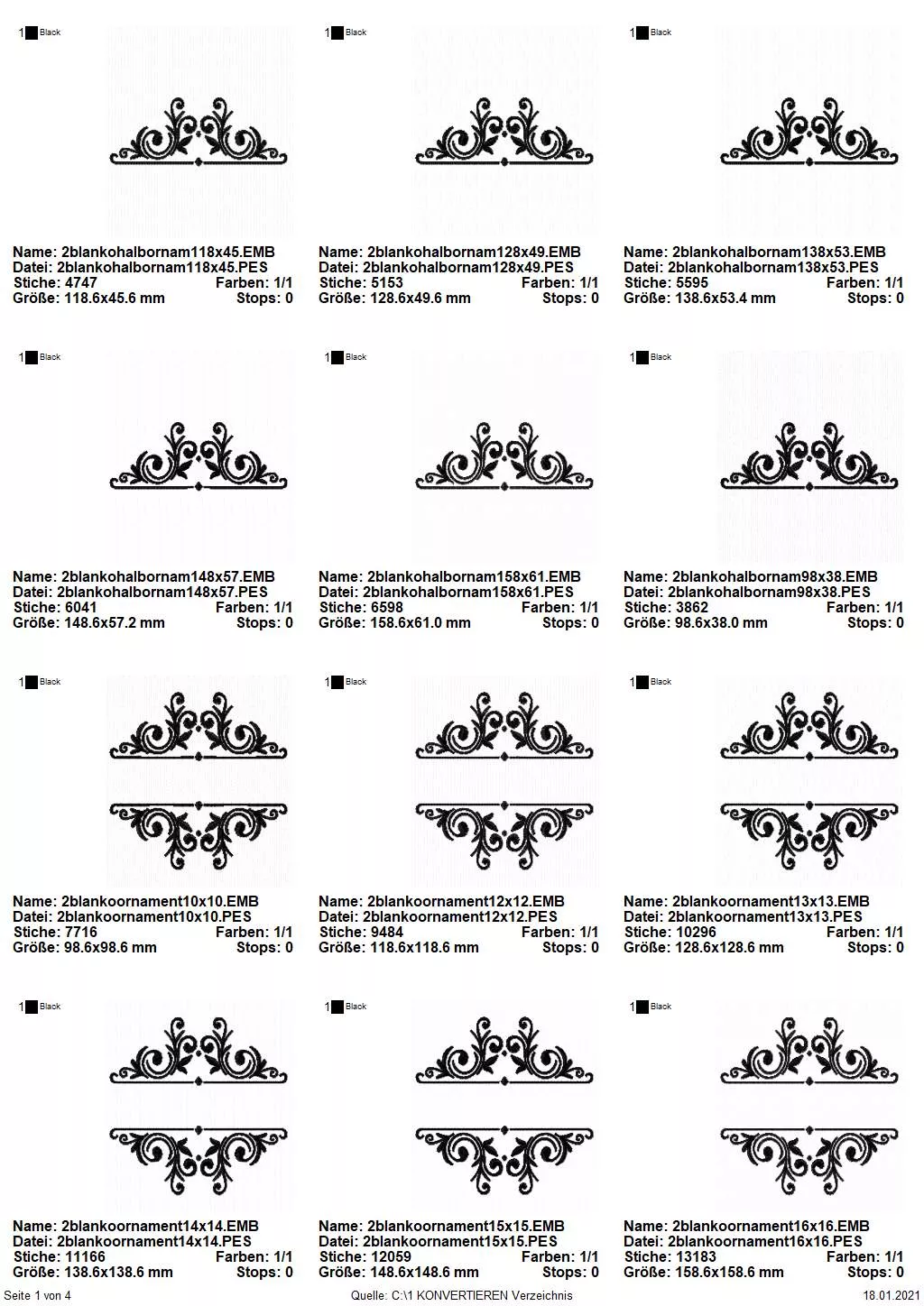 Stickdatei Set Split Ornamente für Monogramme (div. Größen) Seite 1