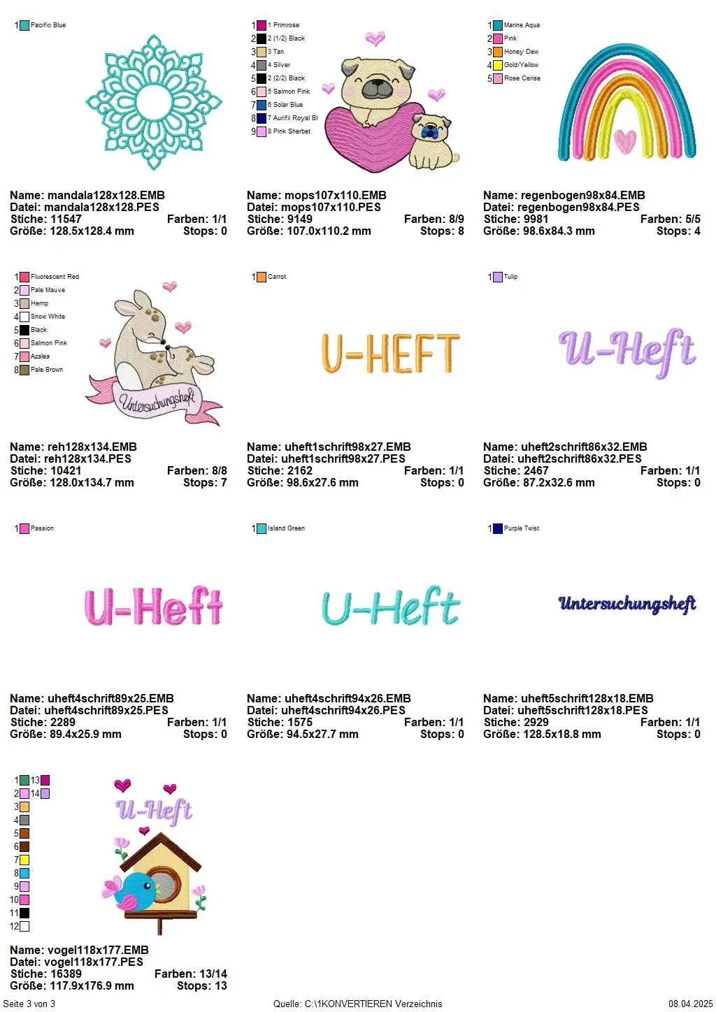 U-Heft-Hüllen Übersicht 3