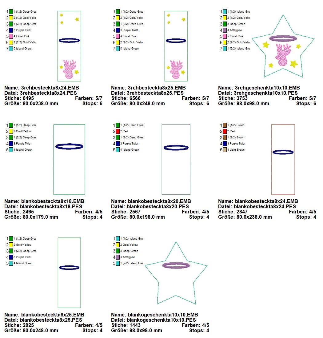 Stickdatei Set ITH Reh-Deko Sparset 4 in 1 Seite 4