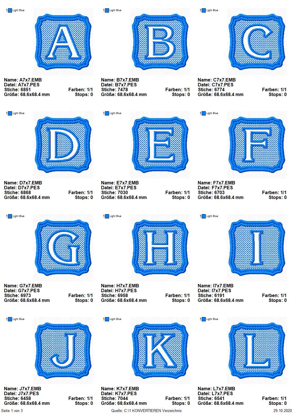 Stickdatei Set Monogramme Elegant geeignet für Frottierwaren Seite 1