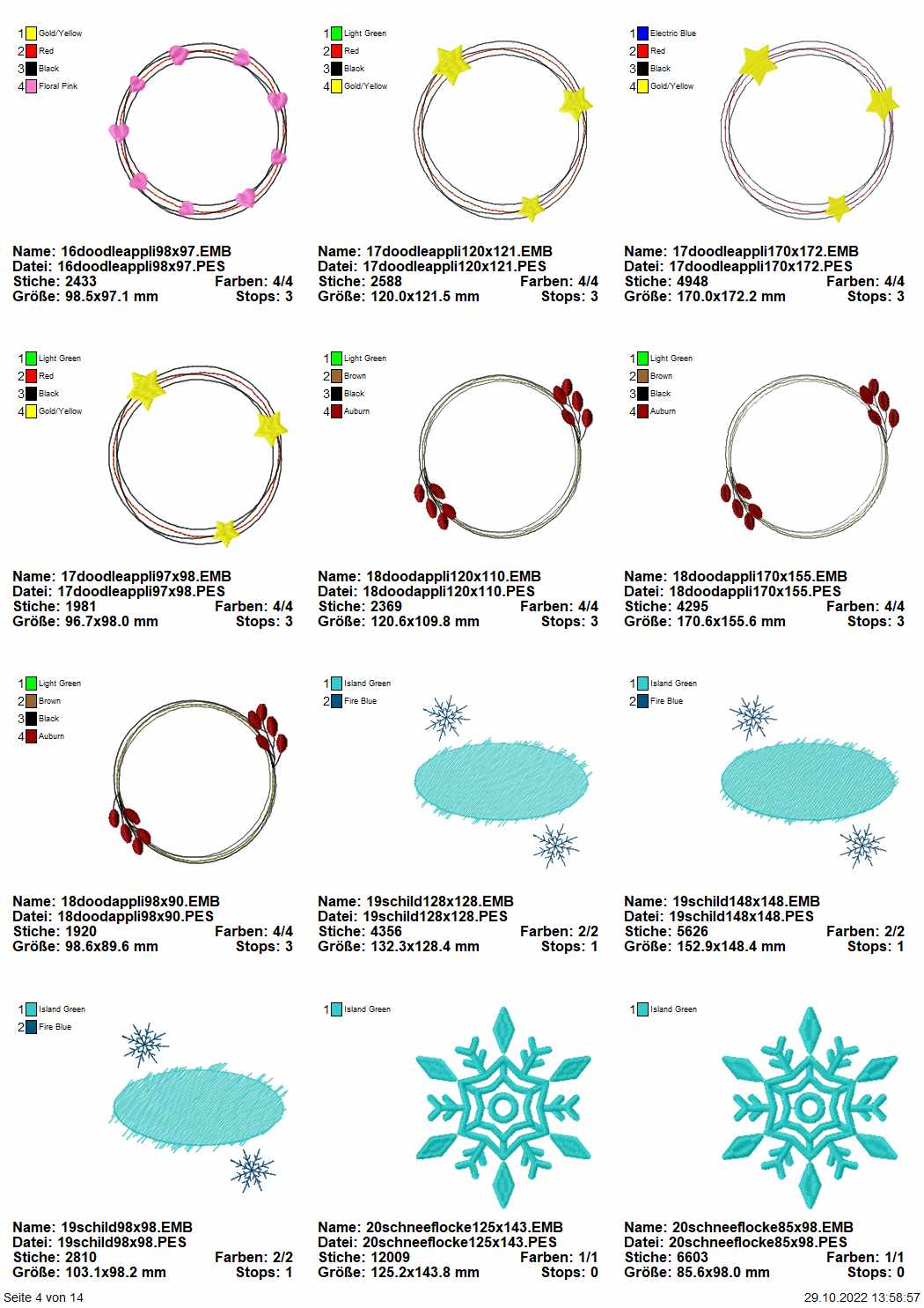 Stickdatei XXL Set ITH Wärmflaschenhüllen mit 24 Designs Seite 4